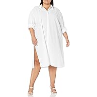 Tommy Hilfiger Women's Plus Light Weight Casual Long Sleeve Dress