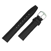 Hadley Roma MS788 20mm Long Black Shrunken Grain Leather Men's Watch Strap