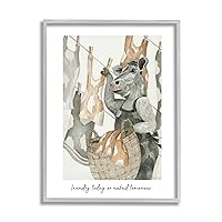 Stupell Industries Funny Cow Laundry Phrase Gray Framed Giclee Art Design by Cindy Jacobs