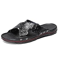 flip flop,Leather Slipper Summer Men Shoes Casual Outdoor Flip Flops Indoor Non-Slip Flat Beach Slides Size