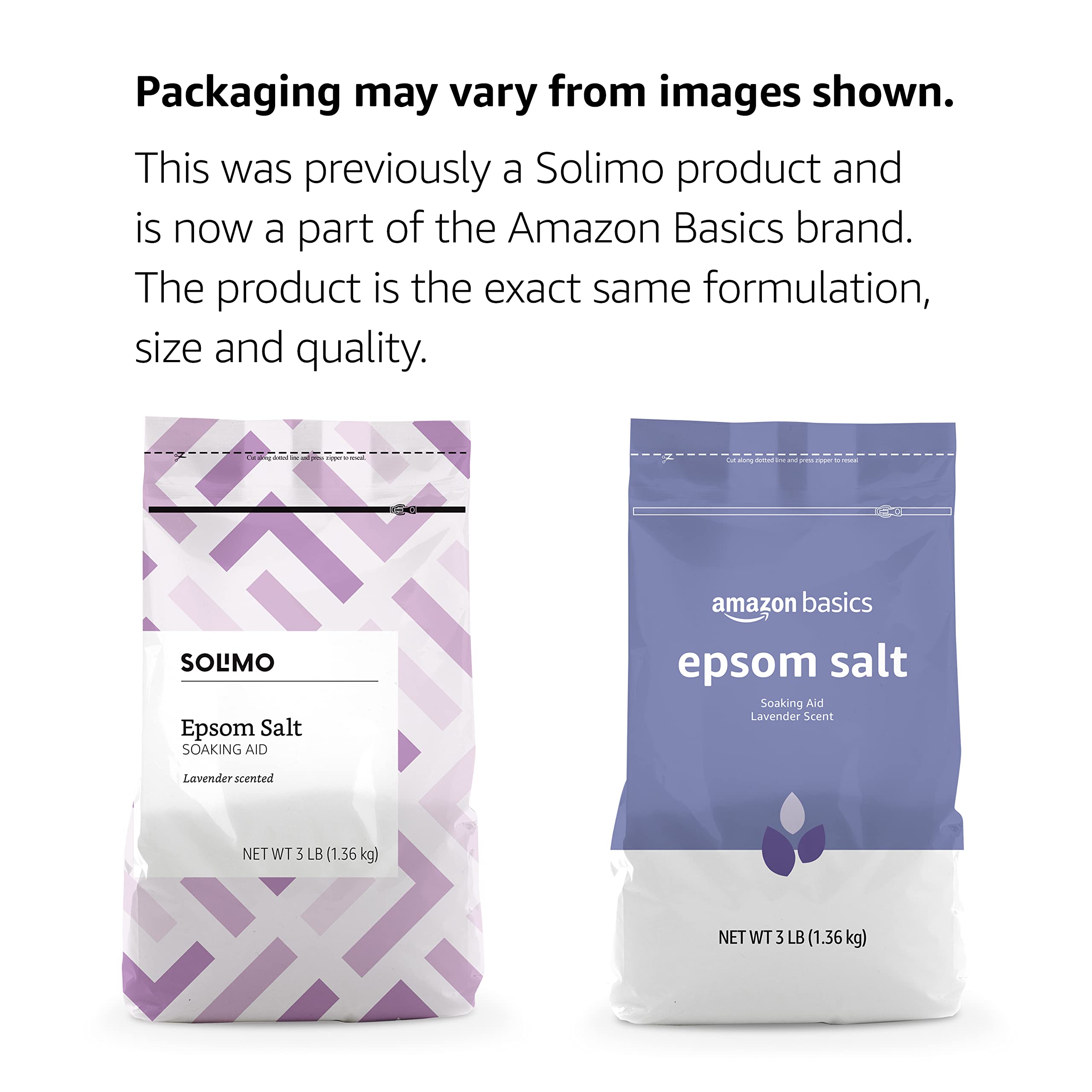 Amazon Basics Epsom Salt Soaking Aid, Lavender Scented, 3 Pound, 1-Pack (Previously Solimo)