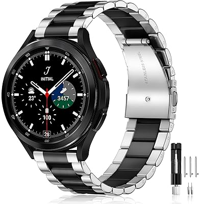 Mua Lerobo Compatible For Samsung Galaxy Watch 6/5/4 Band/Active 2 Watch  Bands 40Mm 44Mm,Watch 4 Classic Band 46Mm 42Mm/Galaxy Watch 3 Band  41Mm,20Mm Stainless Steel Metal Replacement For Men Women Trên Amazon