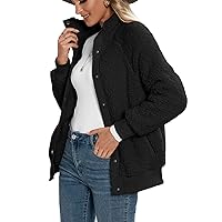 Women's Casual Button Up Stand Collar Fuzzy Faux Shearling Coat Jacket