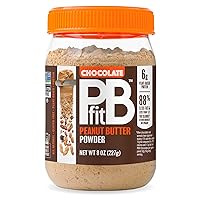 PBfit All-Natural Chocolate Peanut Butter Powder, Extra Chocolatey Powdered Peanut Spread from Real Roasted Pressed Peanuts and Cocoa, 6g of Protein 7% DV (PDCAAS) 8 ounces (Pack of 1)