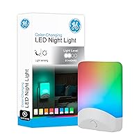Color-Changing LED Night Light, Plug Into Wall, Dusk to Dawn Sensor, Ambient Lighting, for Bedroom, Childrens Room, Nursery, Safety Rated, 1 pack, 34693