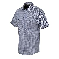 Helikon-Tex Men's Covert Concealed Carry Short Sleeve Shirt Royal Blue Checkered