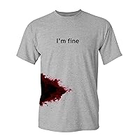 I'm Fine Movie Halloween Zombie Shark Bite Graphic Novelty Very Funny T Shirt