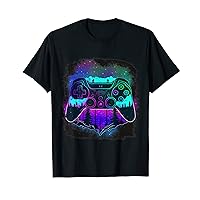 Gamer Streamer Abstract Fantasy Neon Controller Natural T-Shirt