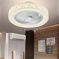 Lighting & Ceiling Fans Ceiling Fan Light with Remote Control, 20'' Ceiling Light with Fan, Semi Flush Mount For living room, bedroom, dining room, etc.