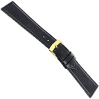 20mm Milano Soft Genuine Leather Black Watch Band Regular 112