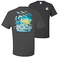 Mahi Mahi Fish Lovers Graphic Front and Back Mens T-Shirts