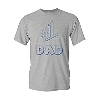 #1 Dad Best Father Gift Funny Adult T-Shirt Tee (2XL, Sports Gray)