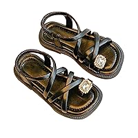 Dance Shoes Kids Sandals for Girls Toddler Breathable Slippers Kids Comfort Bright Anti-slip Open Toe Sandals Shoes