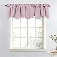 NICETOWN Room Darkening Valance for Girls - Lovely Cute 52 inches by 18 inches Scalloped Valance Window Curtains for Baby Nursery/Girls Bedroom/Dorm (Lavender Pink=Baby Pink, Single Piece)