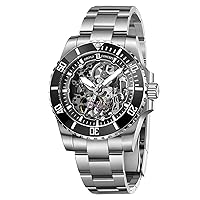 OBLVLO Fashion Hollow Out Stainless Steel Mechanical Automatic Watch Top Luxury Men Skeleton Super Luminous Waterproof Sports Watches DMS