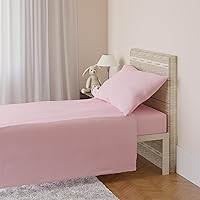 Amazon Basics 100% Cotton Jersey 3-Piece Toddler Sheet Set, 28 x 52 Inches, Pink, Solid