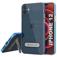 Punkcase for iPhone 12 Case [Lucid 3.0 Series] [Slim Fit] [Clear Back] Protective Cover W/Integrated Kickstand & PUNKSHIELD Screen Protector Compatible with iPhone 12 (6.1) (2020) [Blue]