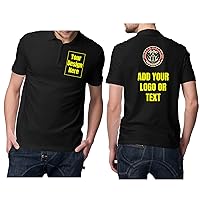 Front and Back Add Your Own Text Design Custom Personalized Adult Polo Shirt