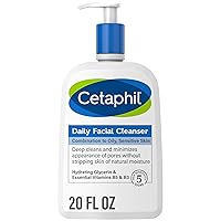 Face Wash, Daily Facial Cleanser for Sensitive, Combination to Oily Skin, NEW 20 oz, Gentle Foaming, Soap Free, Hypoallergenic