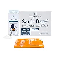 Sani-Bag+ Commode Liners with Microban (10 Retail Boxes) - Extra Absorbent Gelling Powder for Poop/Urine – No Odor or Leaks - For Healthcare & Home Care - (10 Drawstring Liners/Box)