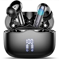 Wireless Earbud, Bluetooth 5.3 Headphones HIFI Immersive Sound with 4 HD Microphone, 40H Playtime, IP7 Waterproof, Easy Control Earphones with Light Weight USB-C Charging Case for Android IOS Workout