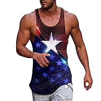 Funny America Shirts Graphic Men's Casual Tank Tops Sleeveless Lightweight Tee Muscle Basic T Shirts Beach Summer