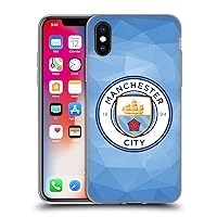 Head Case Designs Officially Licensed Manchester City Man City FC Blue Full Colour Badge Geometric Soft Gel Case Compatible with Apple iPhone X/iPhone Xs