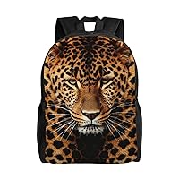 Laptop Backpack for Women Men Lightweight Daypack With Side Mesh Pockets Depict a leopard Backpacks