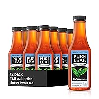 Pure Leaf Iced Tea, Subtly Sweet Tea, Lower Sugar, 18.5 Ounce Bottles (Pack of 12)