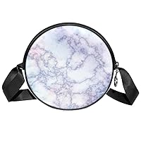 Crossbody Bag Colorful Marble Texture Messenger Bags Round Satchel Bag for Women Ladies Girls