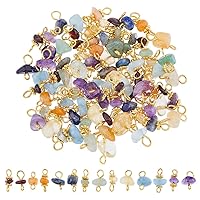 SUPERFINDINGS Gemstone Chip Connector Charms Quartz Crystal Charms Connectors Colorful Link Connector Charm for Necklace Keychain Jewelry Making