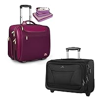 MATEIN Rolling Briefcase for Women, Large 17 Inch Laptop Bag with Wheels & 3 Packing Cubes, Waterproof Carry On Travel Business Luggage Roller Computer Case Suitcase for Overnight College Work, Purple