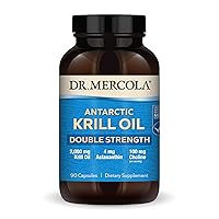 Krill Oil Double Strength, 30 Servings (90 Capsules), Omega 3 Fatty Acids, MSC Certified, Non GMO, Soy-Free, Gluten Free