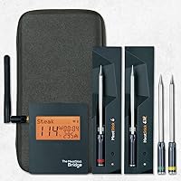 MeatStick 4X WiFi Bundle [4-Probe/Unlimited Range] | Quad Sensors Smart Wireless Meat Thermometer with Bluetooth | for Smoking, Grilling, BBQ, Air Fryer, Deep Frying, Oven, Sous Vide, Rotisserie