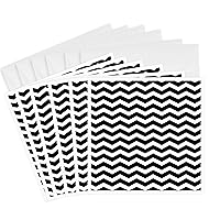 3dRose Black and White Chevron Zig Zag Pattern Trendy and Stylish - Greeting Cards, 6 x 6 inches, set of 6 (gc_56643_1)