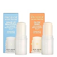 Pacifica Beauty | Multi-Tasking Skincare Stick Set | Glow Baby Vitamin C Balm | Wake Up Beautiful De-Puff & Calm Balm | Hydrate, Fine Lines, Dark Spots | Travel Skin Care | Vegan & Cruelty Free