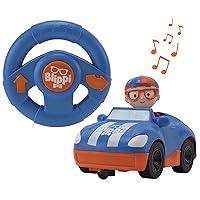 Blippi Racecar - Fun Remote-Controlled Vehicle Seated Inside, Sounds - Educational Vehicles for Toddlers and Young Kids,Orange, Blue