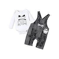 Baby Boy Girl Clothes 2PCs Outfit Set Halloween Skull Christmas Clothing Set