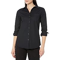 Amazon Essentials Women's Long Sleeve Button Down Stretch Oxford Shirt (Available in Plus Size)