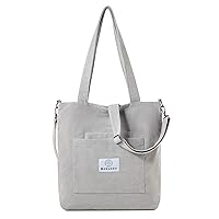 Makukke Cord Bag Women's Shoulder Bags with Zip, Shopper Women's Large Tote Bag Handbag Shoulder Bags for Work Office Travel Shopping School and Everyday Use