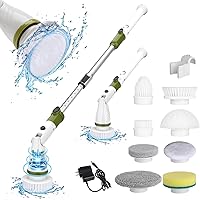 Electric Spin Scrubber - Bathroom Shower Scrubber with Cleaning Brush for Bathtub Floor Grout Tile, 8 Replacement Brush Head Adjustable Extension Power Spin Scrubber