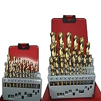 HSS M2 Coated Drill Bit 13/19/25PCS for Metal Woodworking Drilling Bits Set Power Tools Accessories (Color : 13PCS(1.5-6.5mm))