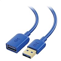Cable Matters 2-Pack Short USB to USB Extension Cable 3 ft (USB 3.0 Extension Cable/USB Extender) in Blue for Webcam, VR Headset, Printer, Hard Drive and More - 3 Feet