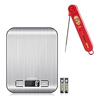 ThermoPro TP03 Digital Instant Read Meat Thermometer + AccuWeight 211 Digital Kitchen Food Scale