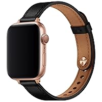 OUHENG Slim Strap Compatible with Apple Watch 41mm 40mm 38mm 49mm 45mm 44mm 42mm Genuine Leather Strap Replacement Band Thin Strap for iWatch Ultra SE2 SE Series 8 7 6 5 4 3 2 1