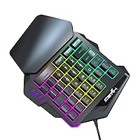 V100 one-Handed Colorful Backlit Keyboard one Hand Mechanical Gaming Keyboard Mini Portable Wired Game Keyboard