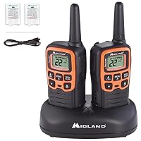 T51VP3 X-TALKER Spotting and Recovery Walkie-Talkie Long Range - FRS Two Way Radio for kids Caravanning with NOAA Weather Scan + Alert, 38 Privacy Codes - Black/Orange - 2 Pack