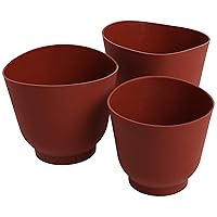 Norpro 3 Piece Silicone Bowl Set, Red, 6.5 x 6.5 x 6.2 inches, As Shown,0.16 L/Day