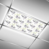 Lights Fluorescent Light Covers for Classroom Office Hand Drawn Cute Panda Light Filters Ceiling Fluorescent LED Ceiling Light Cover Skylight Film Filter Office Classroom Decorations