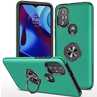 Moto G Play 2023 Case for Motorola Moto G Power 2022 Case Military Grade Shockproof Built-in Ring Holder Kickstand Car Mount Protective Case for Moto G Play 2023 G Pure Phone Case (Dark Green)